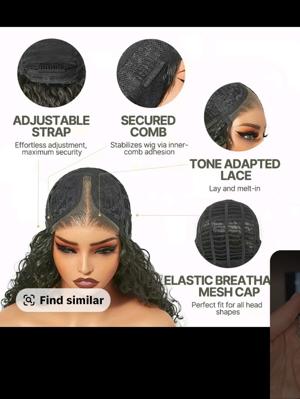 Curly Highlighted Brown Women's Wig - Natural Volume - Picture 2 of 5